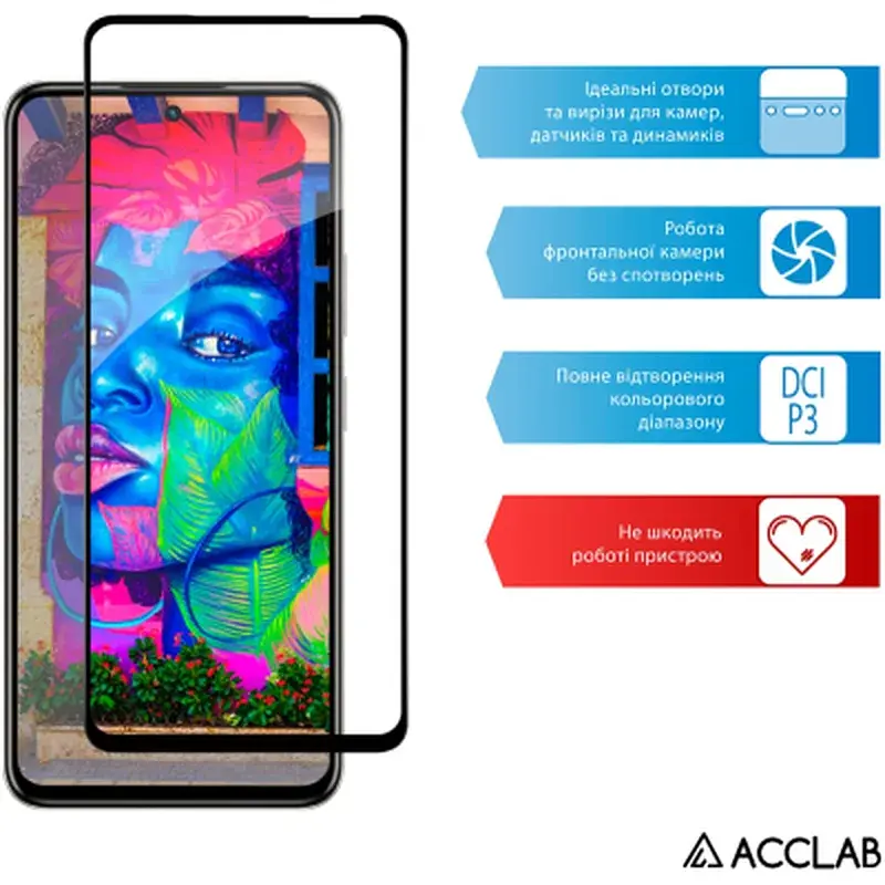 Скло захисне ACCLAB Full Glue Infinix Hot 50 Pro Black (1283126598807) - фото 5