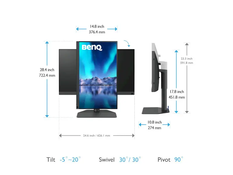 Монітор BenQ SW272Q (9H.LLPLB.QBE) - фото 8