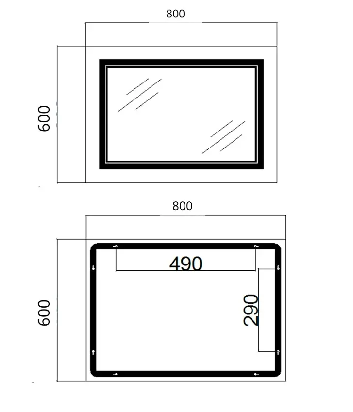 Дзеркало Qtap Cardinal (CA1) прямокутне з LED-підсвічуванням Touch QT0478C8060 - фото 11