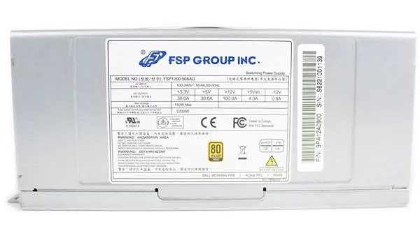 БЖ 1200W FSP FSP1200-50AAG 80+ GOLD, 6xPCI-E6+2, 135mm fan, Modular, C20, brown box (FSP1200-50AAG) - фото 2