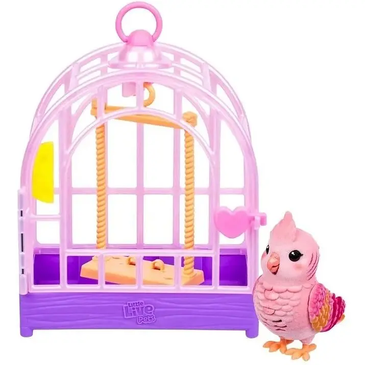 Интерактивная игрушка Moose Little Live Pets My Really Real попугайчик какаду Рози в клетке (26692) - фото 2
