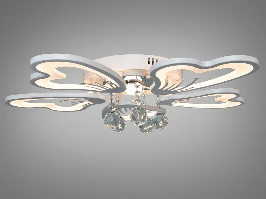Компактна стельова LED-люстра для кухні Diasha 8154/5WH біла, 5 пелюсток, 75 Вт, 55 см, 10-16m2 - фото 3