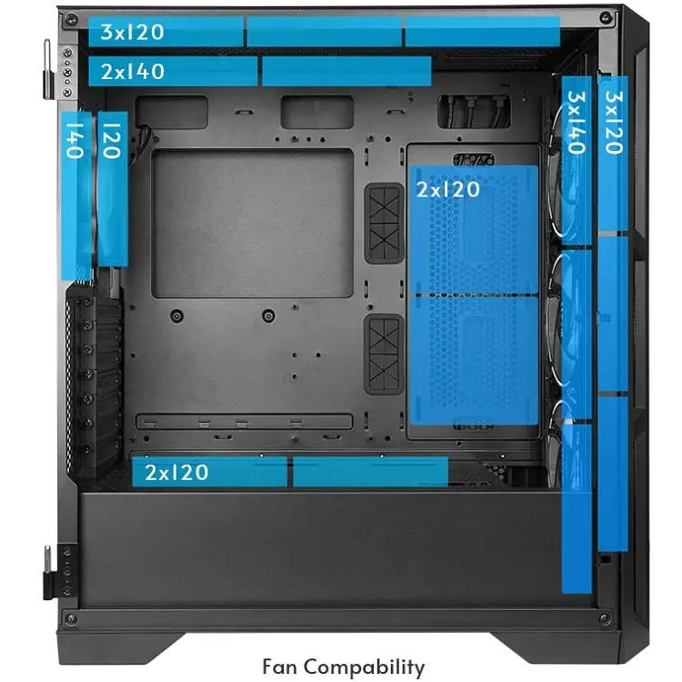 Корпус Chieftec APEX LUMO GA-01B-L-OP 4x140 мм A-RGB, USB-C, E-ATX, без БЖ, Black (GA-01B-L-OP) - фото 5