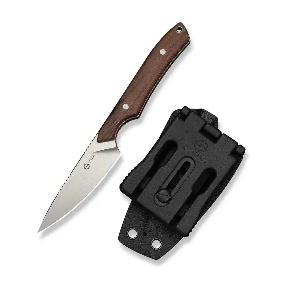 Ніж фіксований кишеньковий Civivi High Grass Field Knife (7,4 см) 14C28N / Wood дерево з чохлом - фото 4