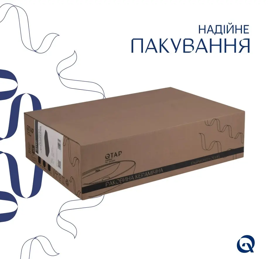Раковина накладная Qtap Scorpio 550х390х120 мм, Matt Black, прямоугольная, без донного клапана QT14112243MBN - фото 4
