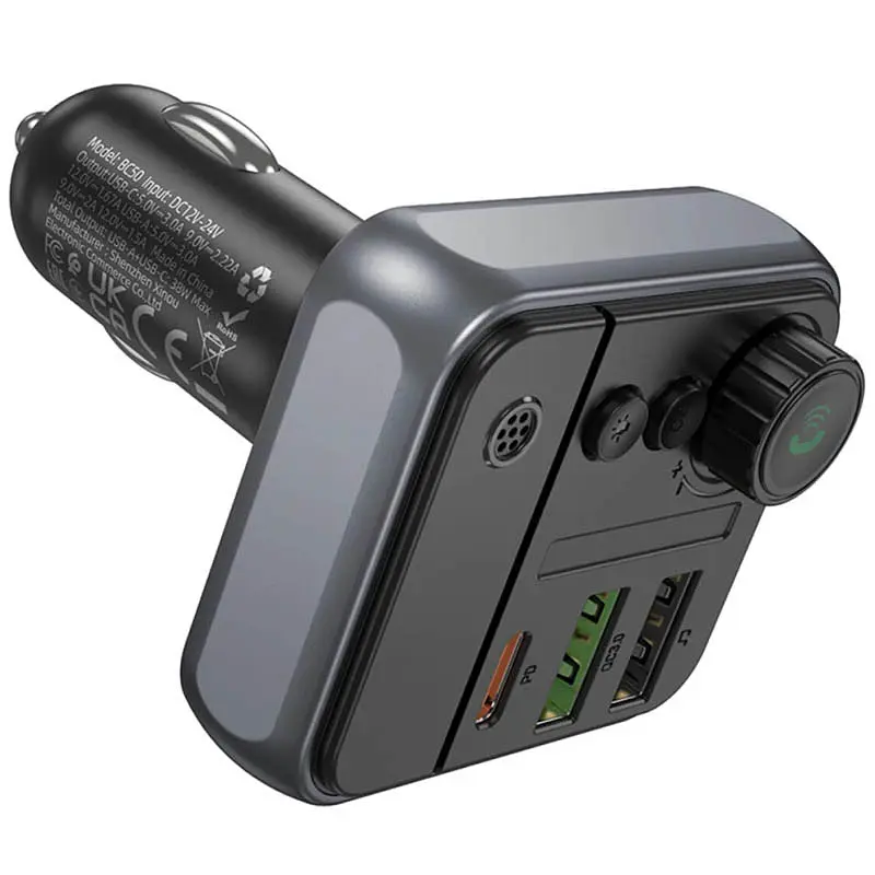 АЗУ FM модулятор Borofone BC50 Ascenso PD20W+QC3.0 18W (2USB-A/1C) - фото 5