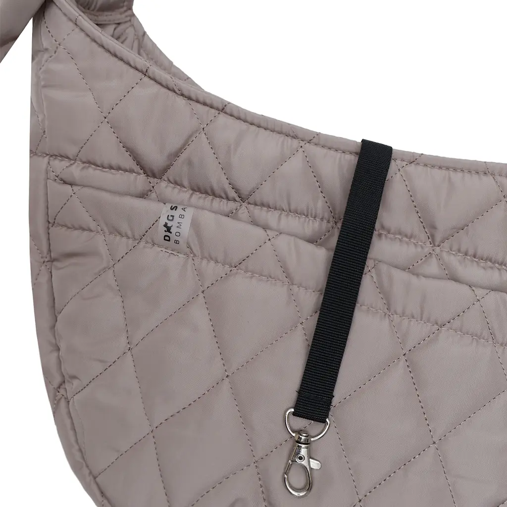 Слінг сумка переноска через плече для тварин собаки котів дрібних порід до 6 кг ремінцем із кишенею dogs bomba мокко - фото 3