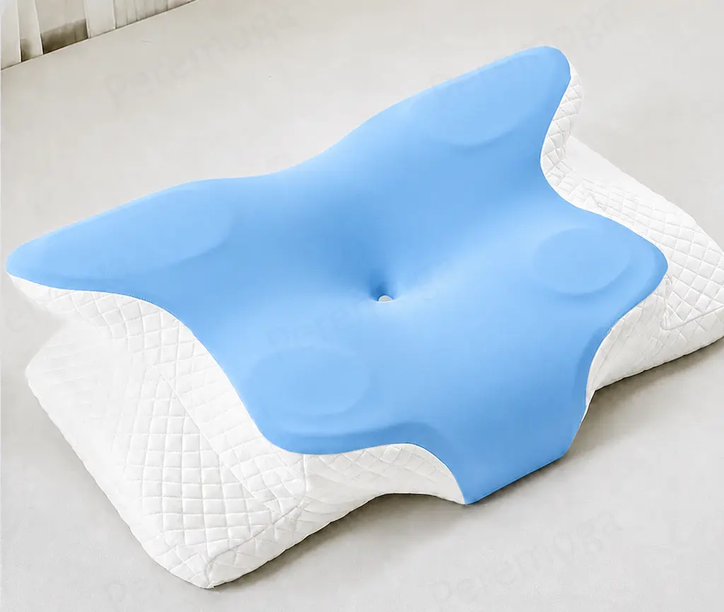 Ортопедична подушка для шиї з ефектом пам'яті Solve синьо-білий 62 x 41 x 13 см (KT8001205) - фото 9