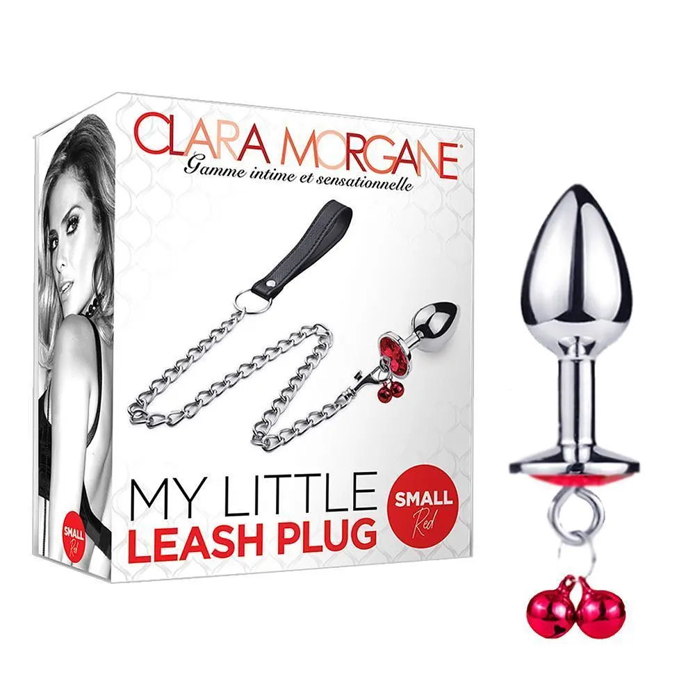 Анальна пробка Clara Morgane Pro My Little Leash Plug Small Red, 6.8 см (червоний) - фото 2