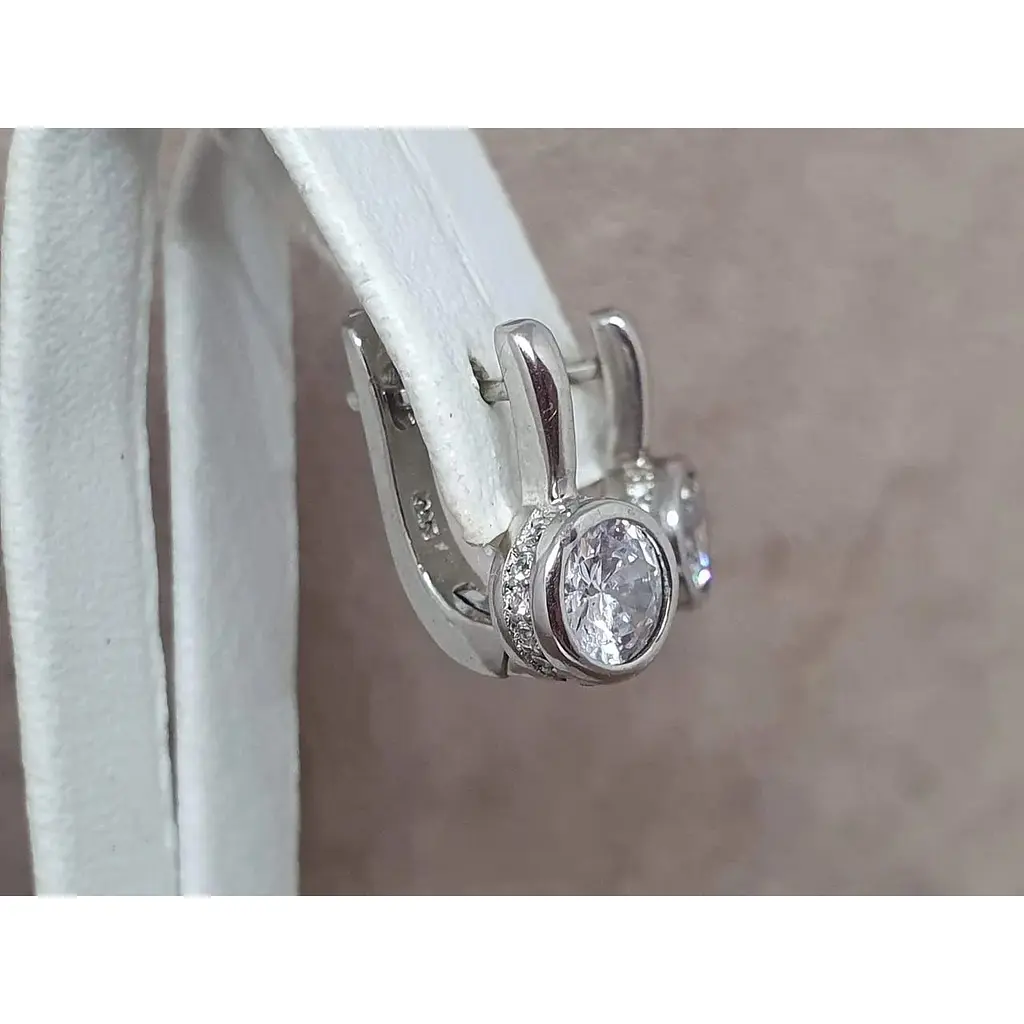Серебряные серьги TOP Silver с фианитами. 9520156Б - фото 3
