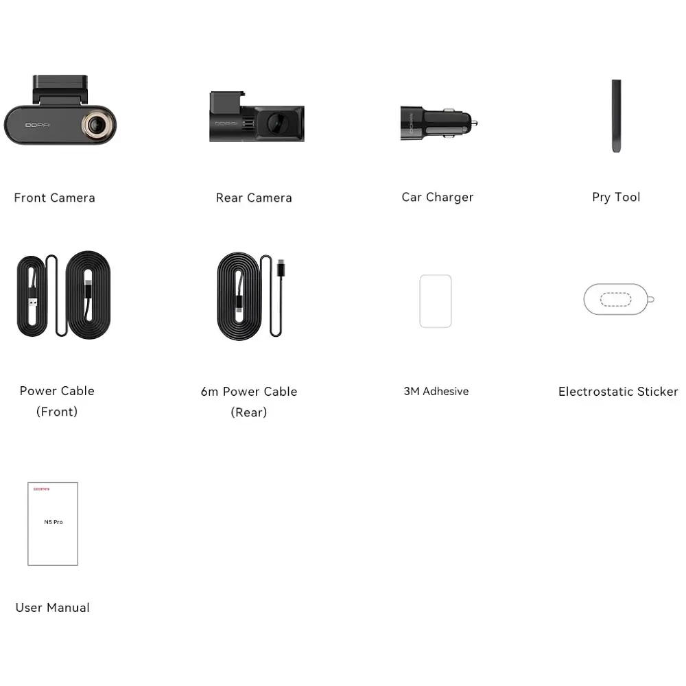 Відеореєстратор DDPAI Dashcam N5 Pro + камера заднього виду - фото 2