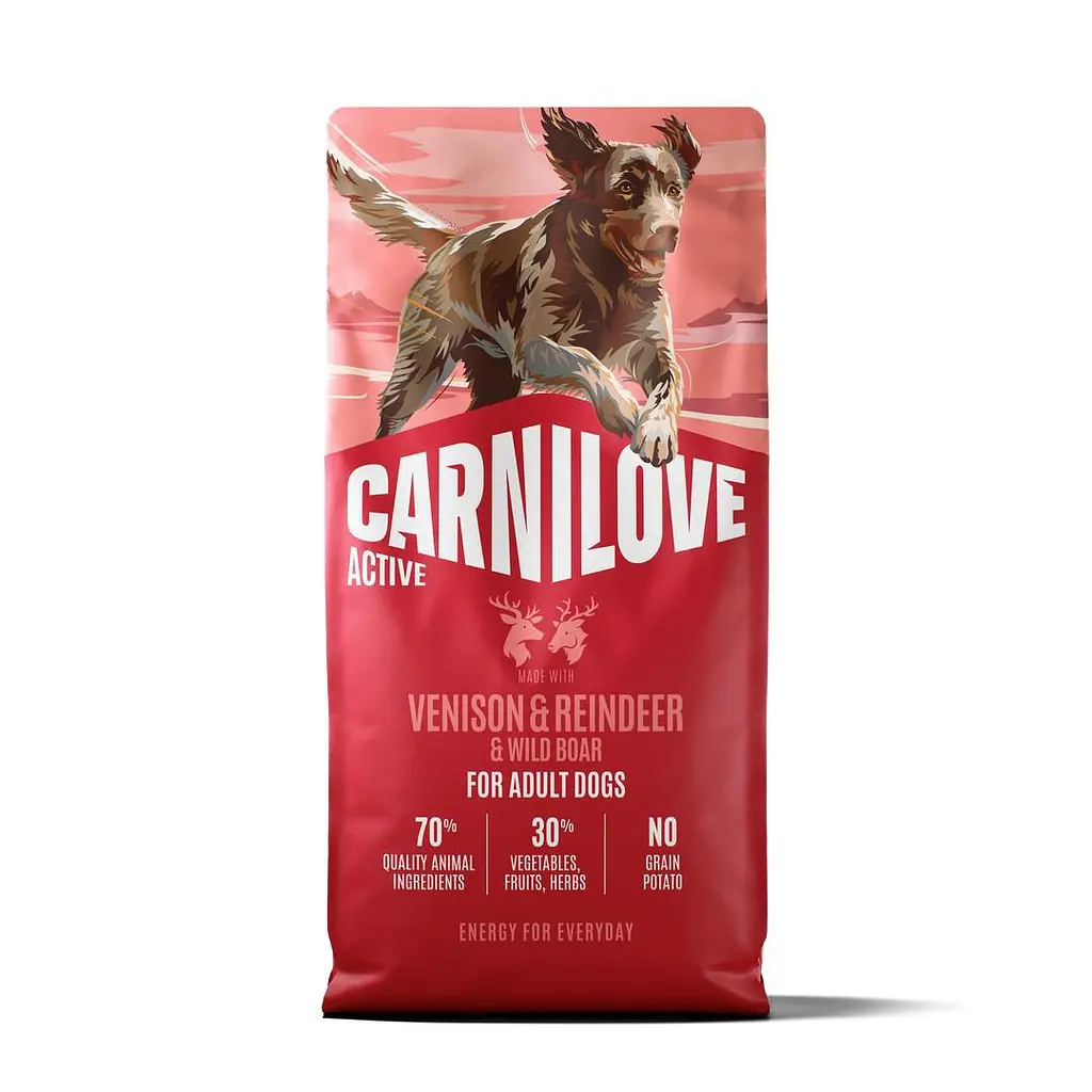 Сухий корм для активних собак Carnilove Active Venison & Reindeer & Wild Boar Active Adults суперпреміум оленина і дикий кабан 12 кг