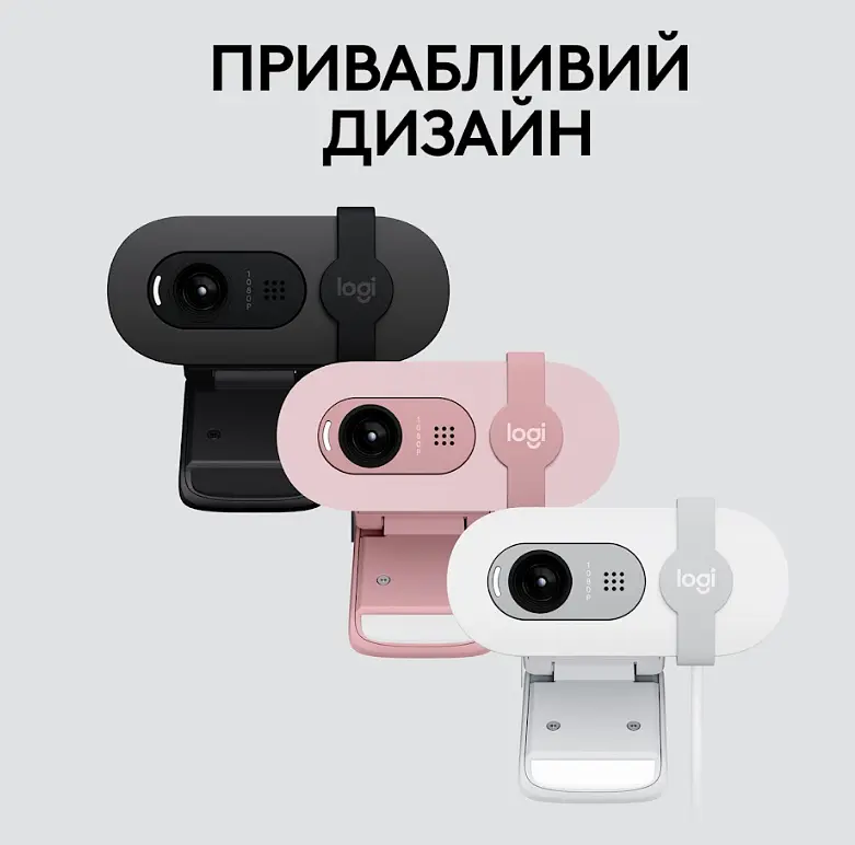 Веб-камера Logitech BRIO 100 FHD ГРАФІТОВИЙ (960-001585) (6914872) - фото 5