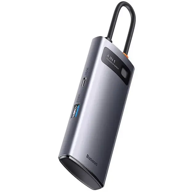 Хаб конвертер Baseus Metal Gleam Series 4-in-1 Multifunctional Type-C WKWG070113 - фото 3