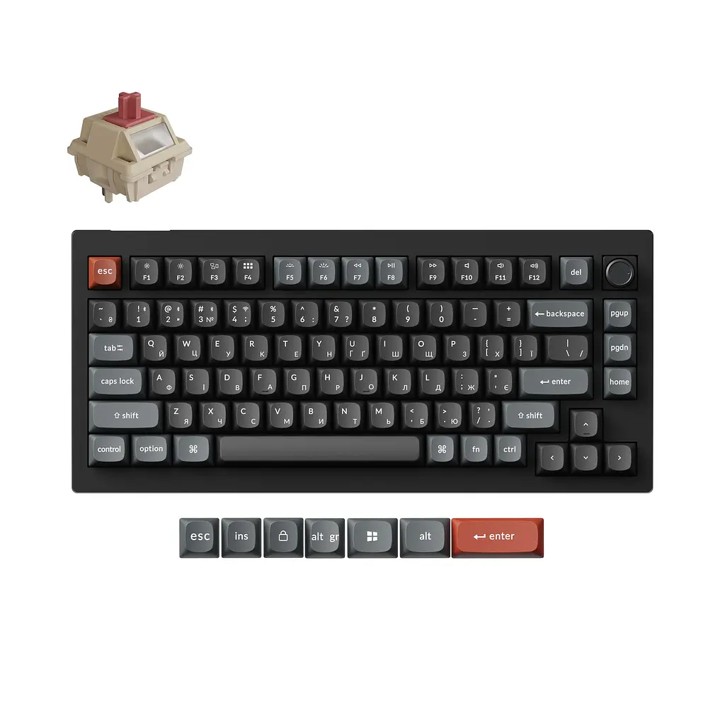 Клавіатура бездротова Keychron V3 Ultra Keychron Red Switch Black RGB (V3U-D1-UA) - фото 7