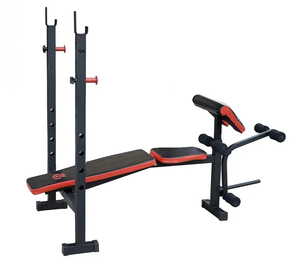 Лавка для жиму RN-Sport ReadMeBlack 4 грифи 100 кг дисків - фото 2