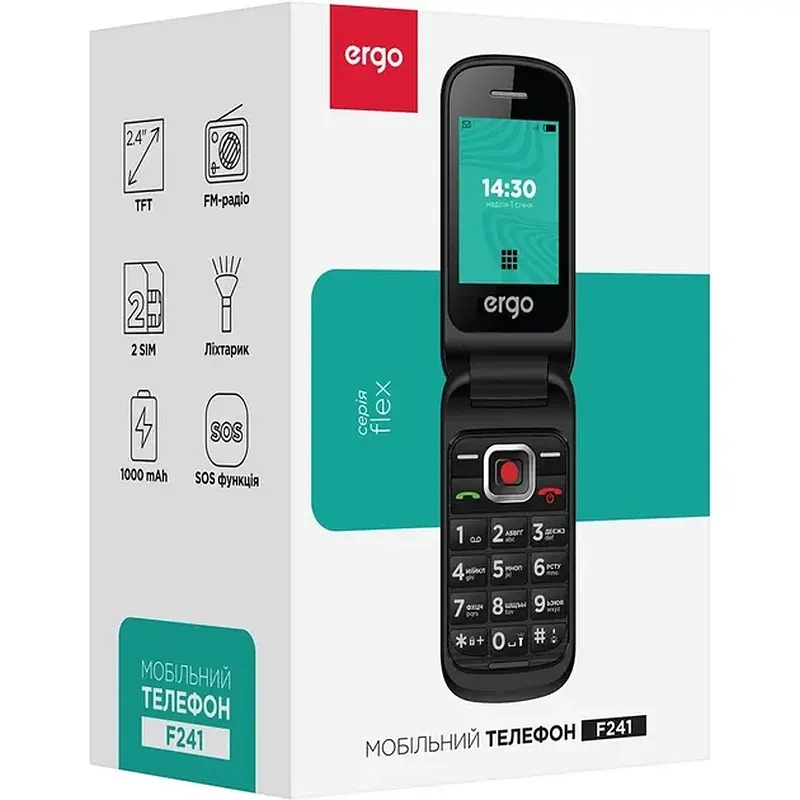 Мобильный телефон ERGO F241 Dual Sim (black) - фото 6