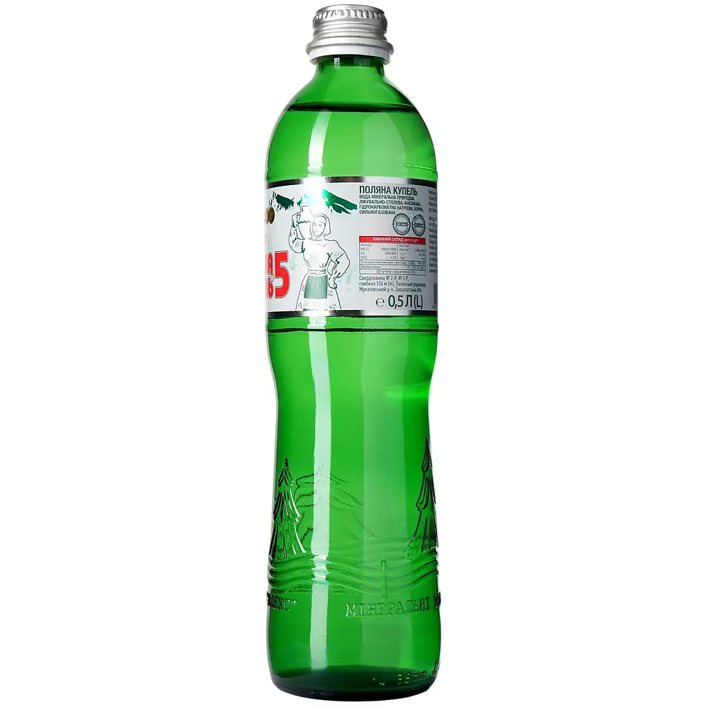 Вода мінеральна Поляна Купель 5 сильногазована 0.5 л скло - фото 3