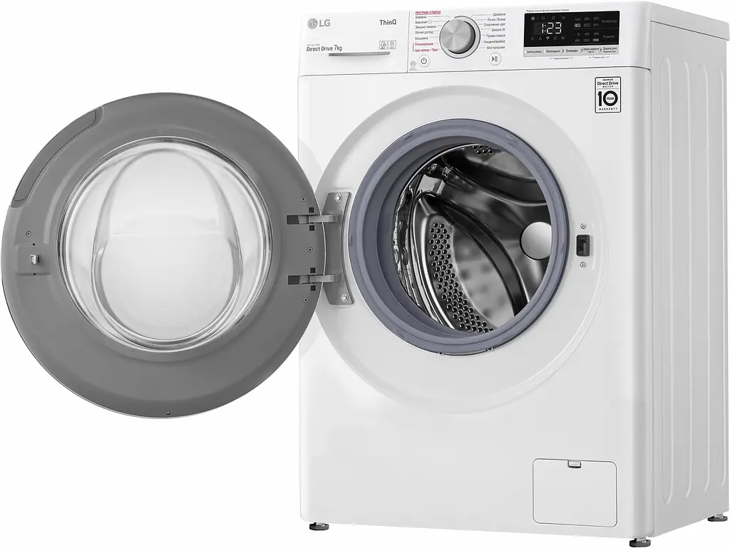 Пральна машина LG з фронтальним завантаженням F2V5HS1W, 7кг, 1200, A+++-20%, Пар, глибина 45см, Дисплей, Інвертор, Білий (F2V5HS1W) - фото 5