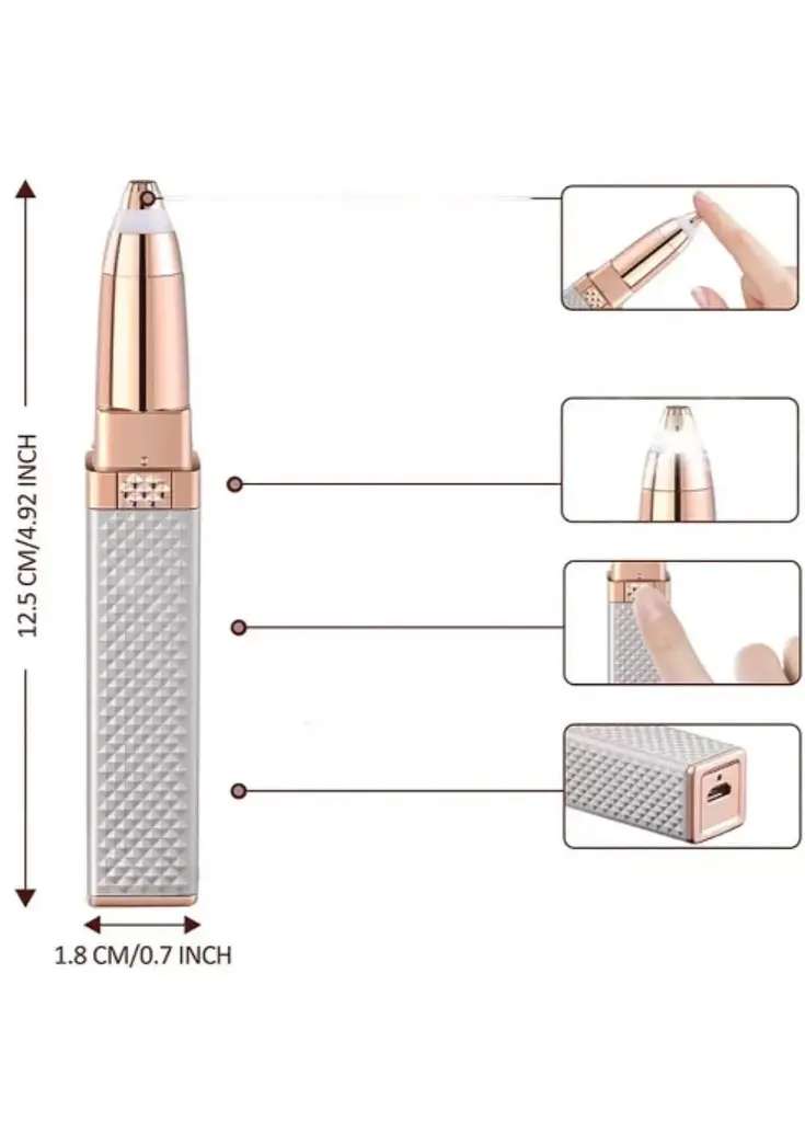 Тример жіночий для брів USB Blawless MA-3 2в1 портативний з насадками  - фото 5