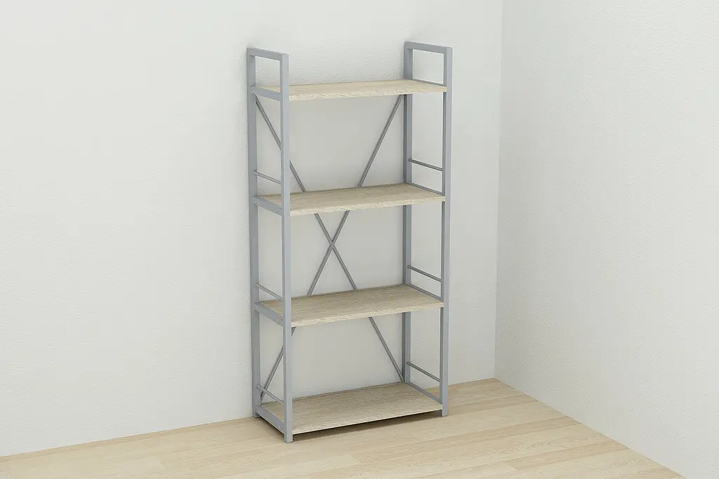 Этажерка 4/60 Ferrum-decor Серии Коннект 120x60x28 серый ДСП Дуб Сонома 16мм (FRD-104251) - фото 4