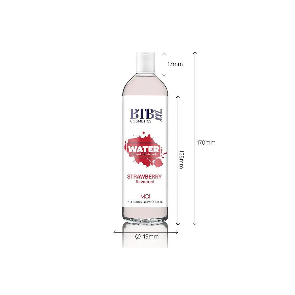 Змазка на водній основі BTB Flavored Strawberry з ароматом полуниці (250 мл) - фото 4
