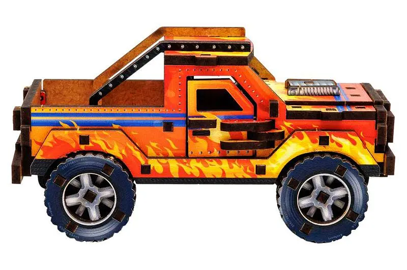 Конструктор 3D Puz-00972 "Turbo off-road", дерев'яний PuzzleOk - фото 4