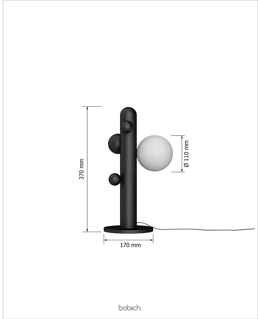 Настільна лампа Babich Studio Lunar T - Black (RAL 9005) - фото 10