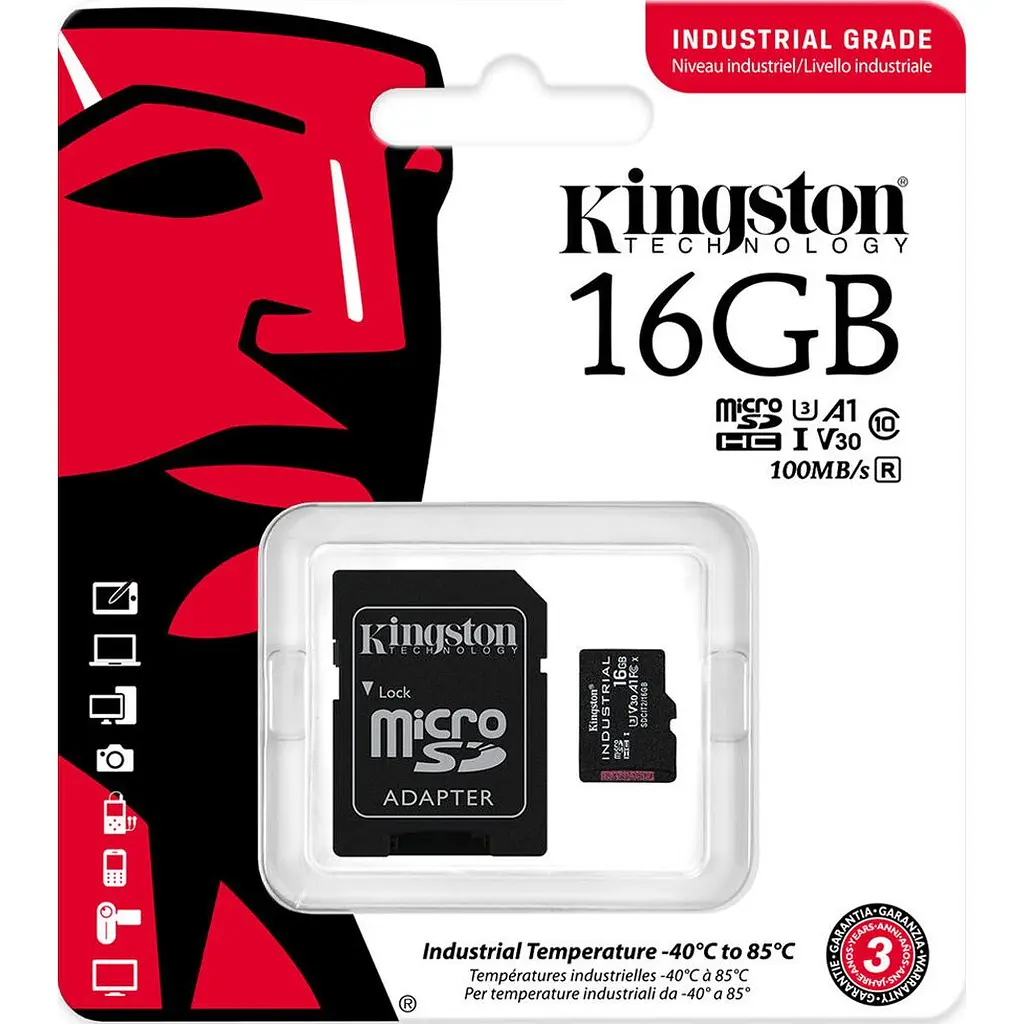 Карта пам'яті Kingston microSDHC Industrial 16GB Class 10 UHS-1(U3) A1 V30 + SD adapter (SDCIT2/16GB) [175829] - фото 5