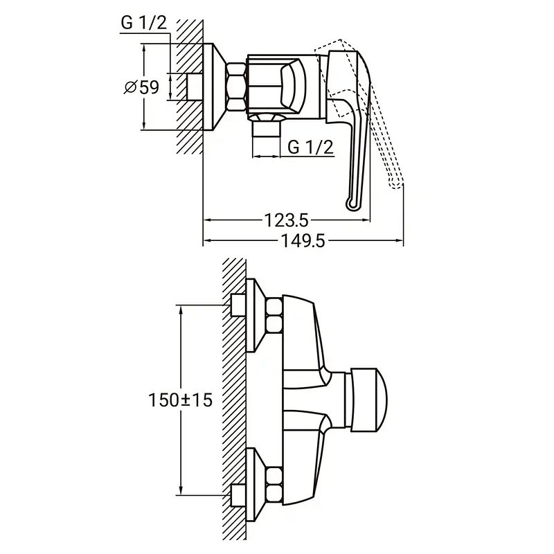 Змішувач HM Ø40 для душу AQUATICA HM-1D131C (9736300) - фото 2