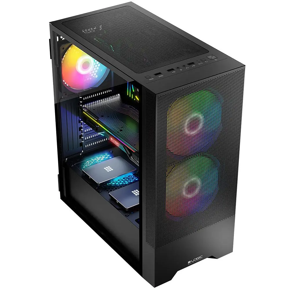 Корпус LogicConcept ARYA MESH+GLASS ARGB fans 2x140mm+1x120 мм BLACK без БЖ ATX (AT-ARYA-10-000000-0002) - фото 4