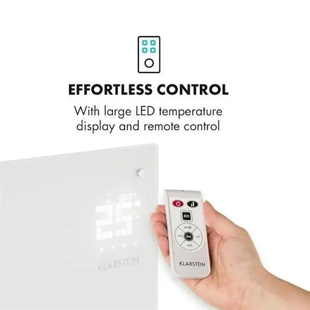 Конвекционный обогреватель Klarstein Bornholm Curved 1000/2000 Вт белый (10033062) - фото 6