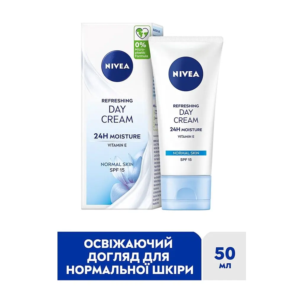 Крем для обличчя Nivea Refreshing 24H Moisture Day Cream SPF15 50 мл (9005800227092) - фото 4