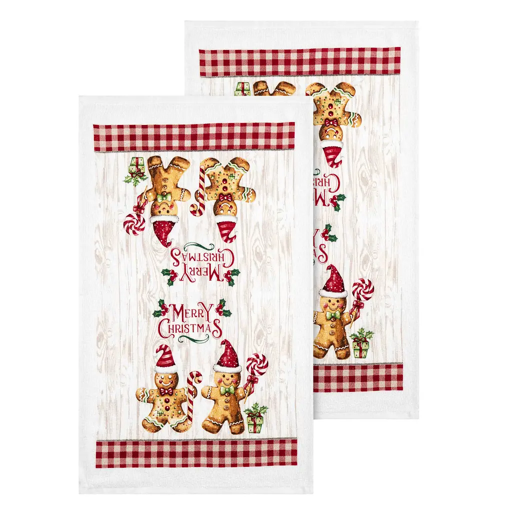 Подарунковий набір рушничків в коробці Ardesto Christmas Gingerbread 38х63см, 2шт, 100% бавовна (ART3863HGB) - фото 2
