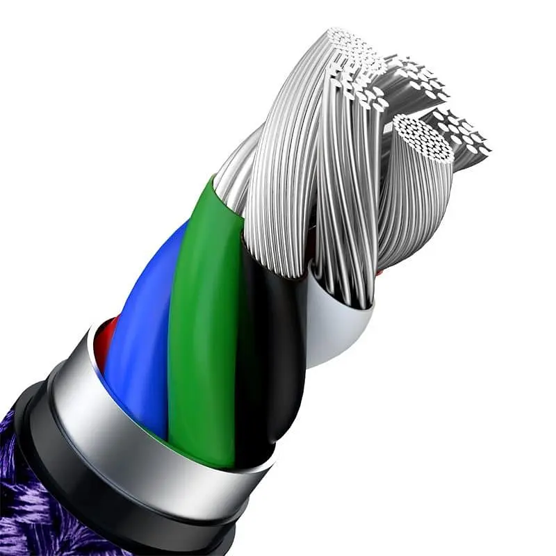 Кабель Baseus Cafule Metal Type-C to Lightning PD 20W (1m) purple (CATLJK-A05) - фото 2