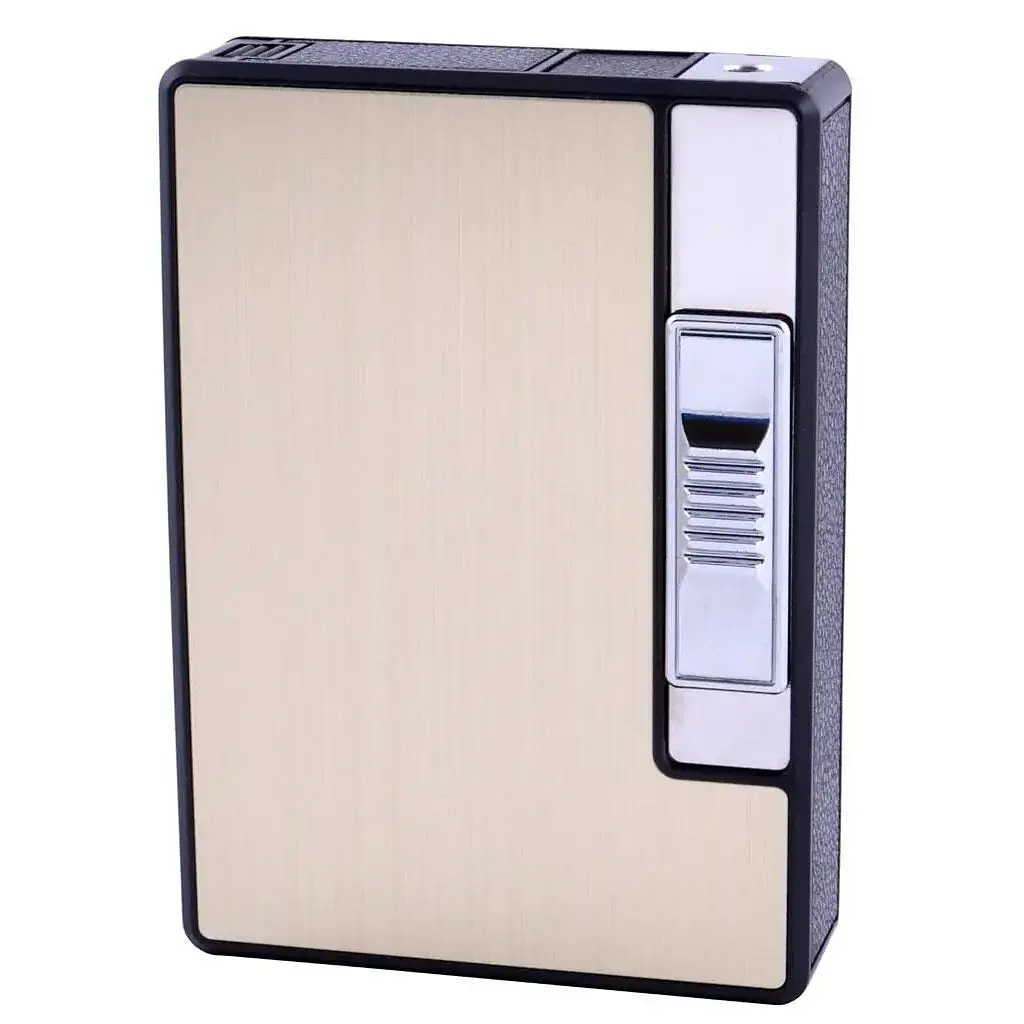 Портсигар на 10 сигарет із запальничкою FOCUS №HL-150 Gold (10835) - фото 2