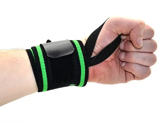 Кистьові бинти MadMax MFA-298 Wrist Wraps 18" Black/Green (пара) (MFA-298-U) - фото 3
