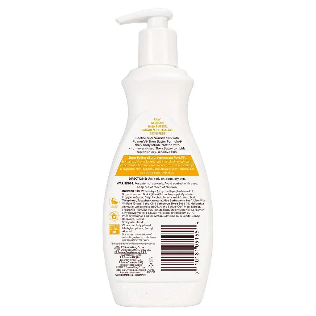 Лосьйон для тіла Palmer's Shea Butter Formula Raw Shea Nourish з олією ши та вітаміном Е 400 мл  - фото 11