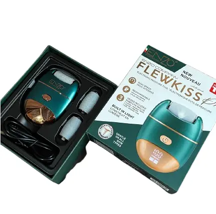 Электрическая пемза Flewkiss pro Enzo EN-7101 со сменными насадками для пяток 5 Вт Зеленая - фото 3