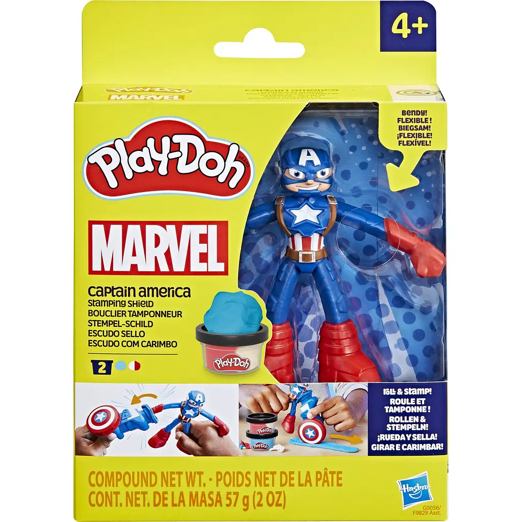 Набор для творчества с массой для лепки Hasbro Play-Doh Marvel Captain America Stamping Shield (F9829_G0056) - фото 3