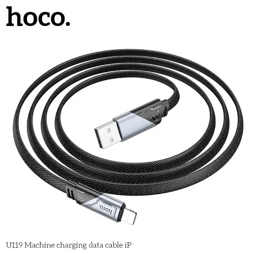 Кабель HOCO U119 Machine charging data cable iP 1,2m. чорний - фото 4
