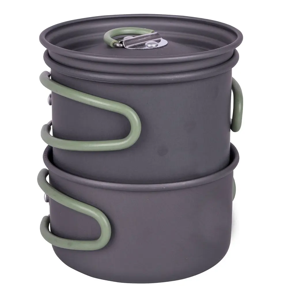 Набір посуду Bo-Camp Explorer 2 Pieces Hard Anodized Anthracite / Green (2200240) - фото 3