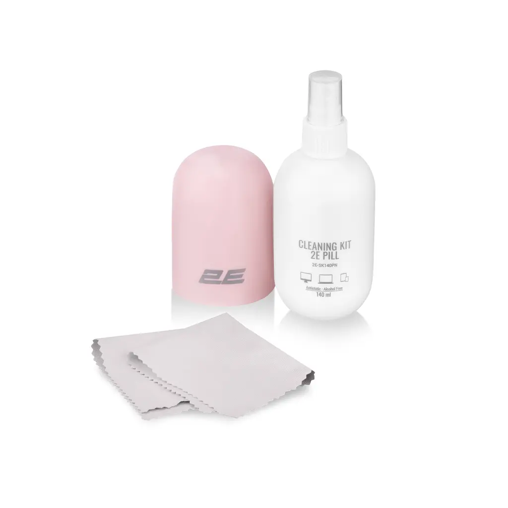 Спрей для очищення 2E PILL 140ml for office equipment +Microfibre 20 cm, white-pink (2E-SK140PN) - фото 2