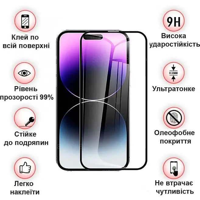 Защитное стекло BeCover для Apple iPhone 14 Pro Max Black (707969) - фото 3