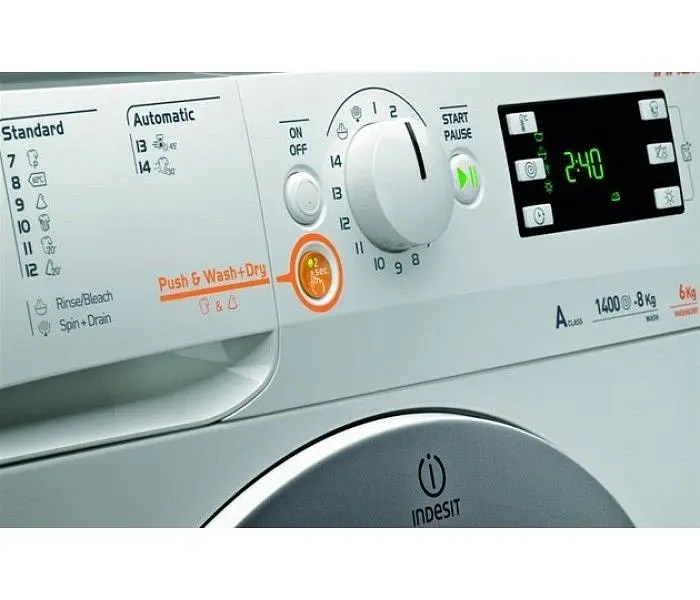 Прально-сушильна машина Indesit XWDE1071481XWKKKEU, 10кг (7кг), 1400, A+, 60см, Дисплей, Білий (XWDE1071481XWKKKEU) - фото 2