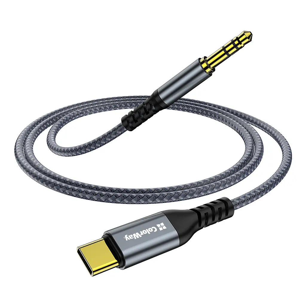 Кабель мультимедійний USB-C to 3.5mm M 1.2m gray ColorWay (CW-CBPDJ071-G) - фото 3