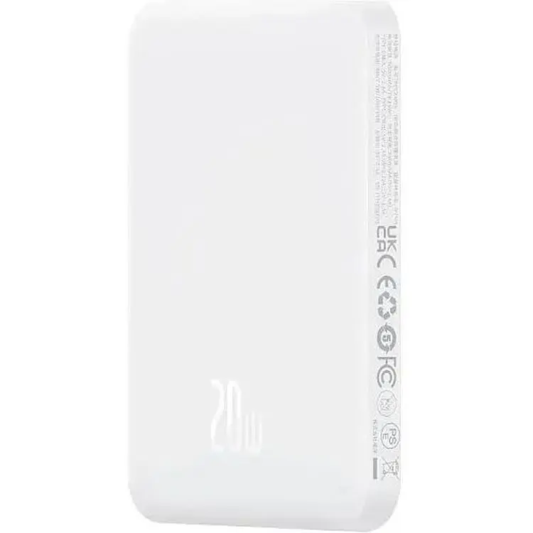 Портативна батарея Baseus Magnetic Mini Wireless Fast Charge 5000 mAh 20W P10022107223-00 White - фото 2