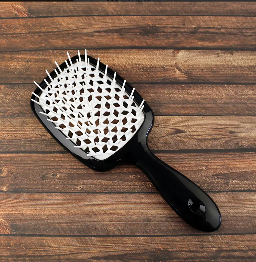 Гребінець щітка для волосся Superbrush Plus Hollow Comb Чорно-білий Черно-белый 86733 - фото 2