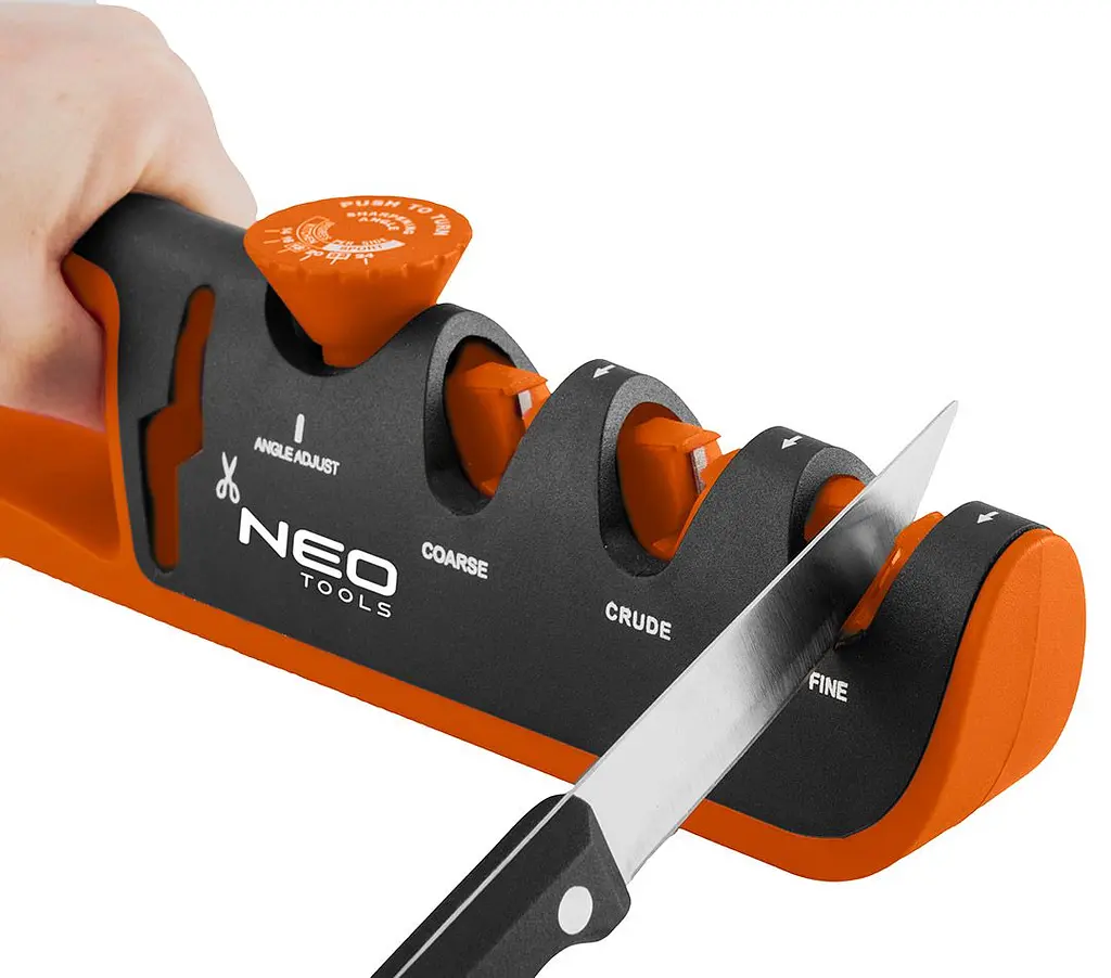 Neo Tools Точилка для ножей и ножниц, регулируемый угол заточки, 3 этапа заточки - фото 2