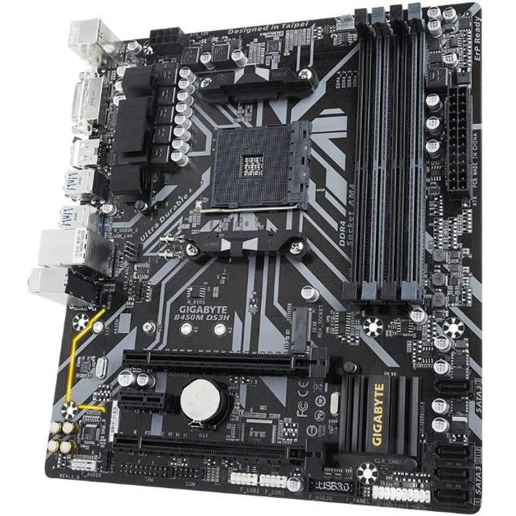 Материнська плата Gigabyte B450M DS3H (B450M DS3H) (Socket AM4, AMD B450, Micro-ATX) Б/в - фото 4